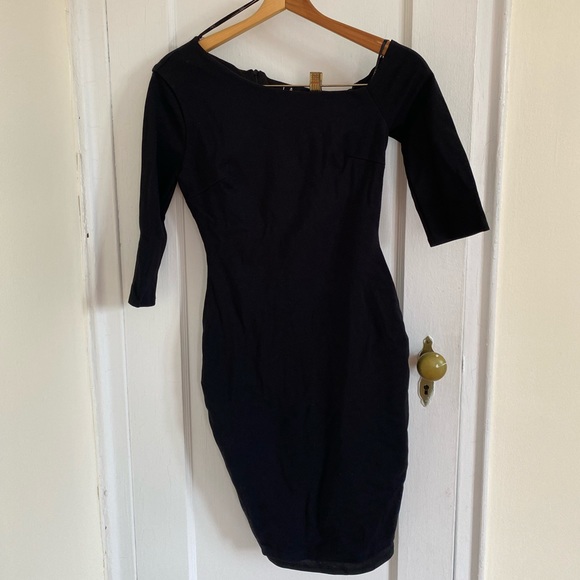 New black off shoulder asymmetrical dress - Picture 2 of 3